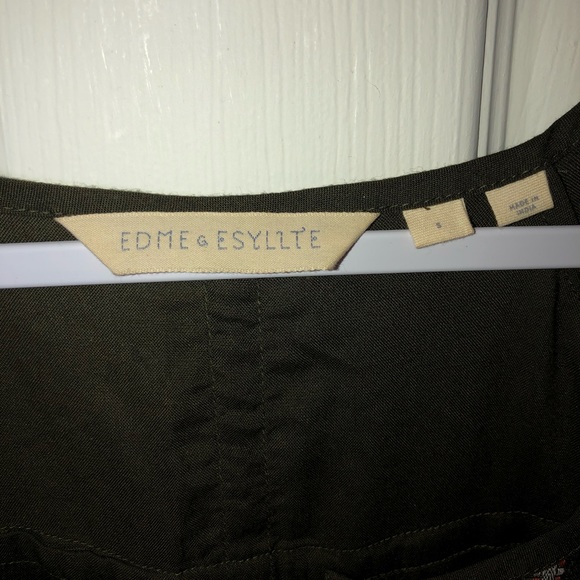 Anthropologie Olive Green Edme&Esyllte Boho Dress - Picture 6 of 6